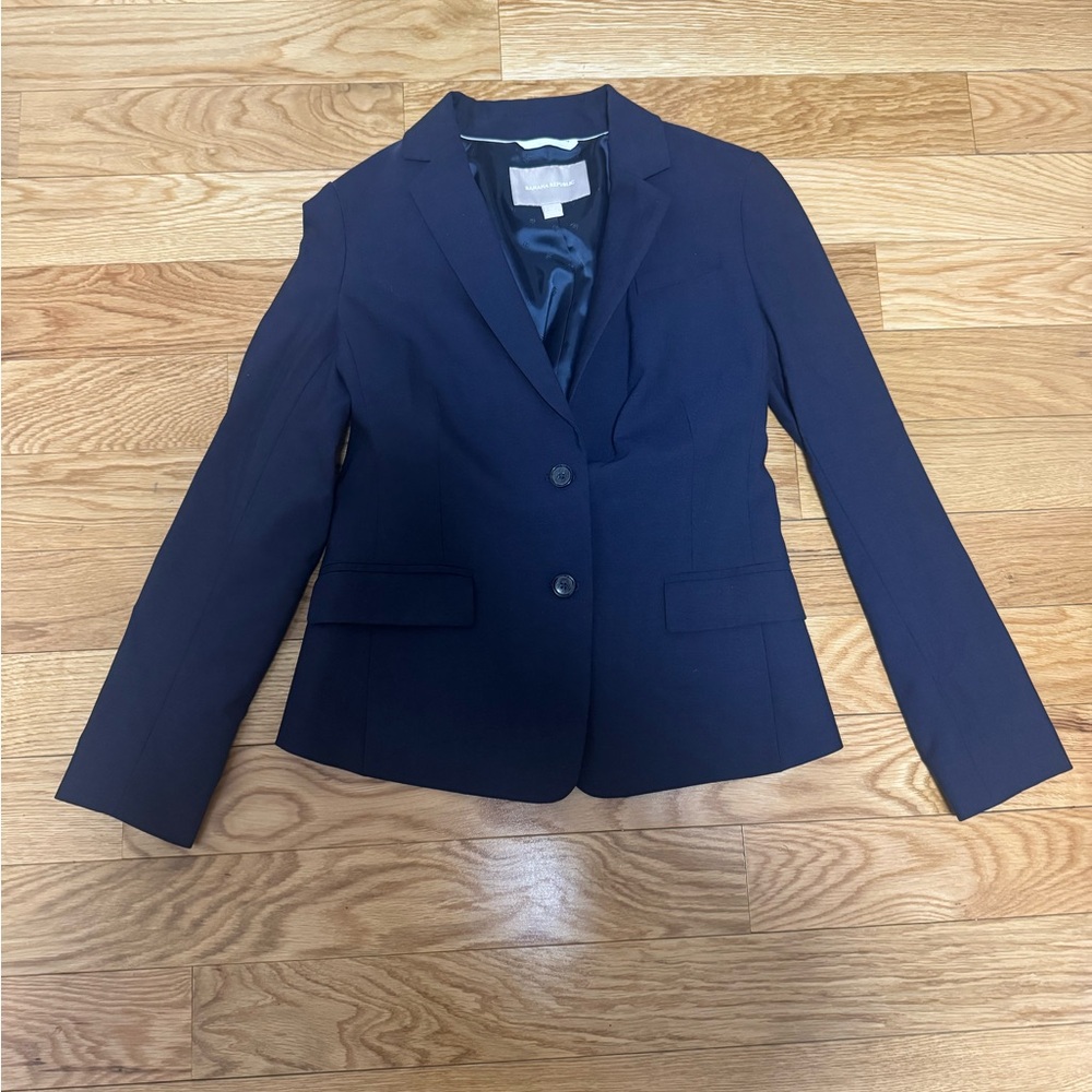 Banana Republic Navy Tailored Women's Two-Button Blazer